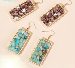 Dangle Earrings Bohemian Style Natural Stone Copper Frame Are Fashionable Simple And Versatile Classic For Women 2023 Luxury