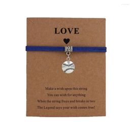 Beaded Strand Shi Baseball Charms Wish Card Bracelet For Women Girls Adjustable Friendship Bracelets Family Tree Jewellery Meaningf Dr Dhiyv