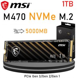 Drives MSI M470 PCIe 4.0 NVMe M.2 1TB SSD For Desktop Laptop 1TB SSD M.2 5000MB/s 3300TBW PCIe Gen4x4 Fast speeds 1TB SSD PHISON E16