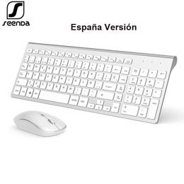 Combos SeenDa Spain Layout 2.4g Wireless Keyboard and Mouse Set for Laptop Computer Office Home Keyboard and Mouse Combo Noiseless