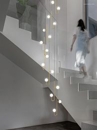 Pendant Lamps Modern Revolving Staircase Chandelier Design LED Ceiling Suitable For Lighting Creative Hanging