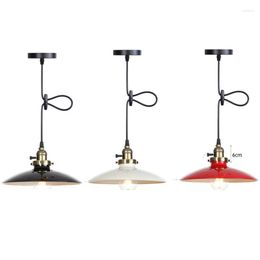 Pendant Lamps American Country LED Chandelier E27 Black Red Living Room Dining Kitchen Bedroom Wrought Iron Ceiling