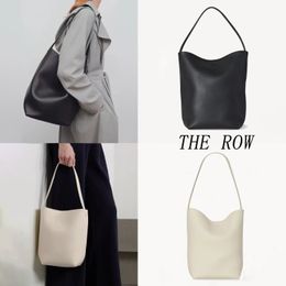 The Row Genuine Designers Leather Classic Bucket Best quality Luxurys Bags Womens Summer Shoulder Mens Bags Cross Body White Clutch Travel Hand Bag Pochette Luggage