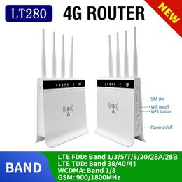 Routers LT280 Voice 4g Wifi Router RJ45 RJ11 Port CPE Europe Asia America Unlock 300Mbps LTE Wireless Modem Network For IP Camera IPTV