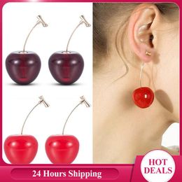 Cherry Dangle Earrings New Fashion Women Sweet And Lovely Fruit Earrings Simulation Creative Cherry Orange Fruit Drop Earrings