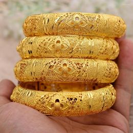 Bangle WANDO 4Pcs Ethiopian Bangles For Women Gold Color Dubai/African/Arab/Middle East Bracelets Party Wedding Gifts Can Open B24