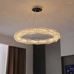 Chandeliers Designer Ring Crystal Chandelier Irregularly Decorated LED Living Room Lighting Luster Island