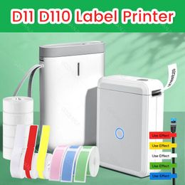 Printers Niimbot D110 Portable Thermal Label Printer Transparent Paper Pocket Mini Wireless Barcode Printer Bluetooth Machine D11 Maker