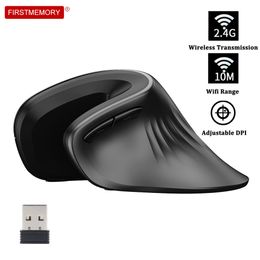 Mice New Wireless Vertical Mouse 2.4Ghz Ergonomic Mouse Optical Comfortable Gaming Mice with Adjustable DPI 6 Button Mause For Laptop