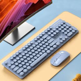 Combos New Bluetooth Wireless Keyboard Mouse Combo 104 Keys Keyboard With Portable Wireless Mouse For Windows iPad IOS PC Xiaomi N520