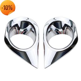 New 2Pcs Car Styling Chrome Front Left Right Fog Light Lamp Frame Cover Trim Decoration for Peugeot 2008 2014-2019 Car Accessories
