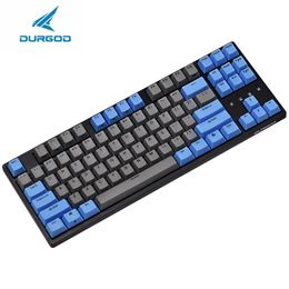 Combos Durgod taurus k320 87 keys gaming mechanical keyboard pbt usb typec wired keyboard cherry brown blue red silver silent red