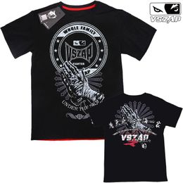 Men's T Shirts VSZAP Fight Short Sleeve T-shirt MMA Muay Thai Mens Workout O-Neck Cotton Casual Hip Hop Streetwear