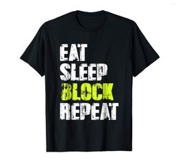 Men's T Shirts Lineman Eat Sleep Block Repeat Black T-Shirt Cool Casual Pride Shirt Men Unisex Fashion Tshirt Funny Tops