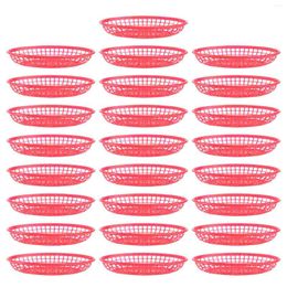 Dinnerware Sets 32 Pcs Plastic Strainer Basket Red Fruit Bowl Centrepiece Candy Veggie Tray