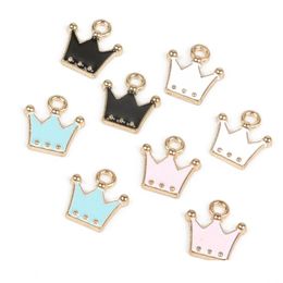 Charms 10Pcs/Lot Crown Shape Drop Zinc Alloy Metal Enamel Charm Pendant For Diy Craft Bracelet Necklace Earrings Jewellery Making Deli Dh72H