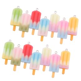 10Pcs Ice Cream Resin Charms Diy Findings Kawaii 3D Phone Keychain Bracelets Earring Pendant Charms For Jewellery Making Suppplies