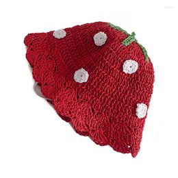 Hats Fashion Strawberry Baby Hat Summer Straw Kid Girls Sun Cap Beach Children Panama Princess Caps