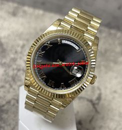 8 styles BP factory luxury mens watches 40mm DD 228238 128238 gold case fluted bezel black dial automatic movement 2 end links president bracelet sport wristwatches