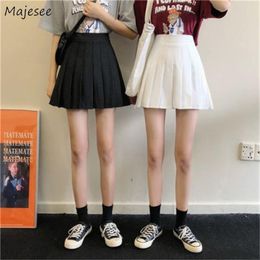 Skirts Pleated Women Summer High Waist Solid Preppy Style Students Japanese Cute Sweet Girls Dance Mini Korean Casual Femme