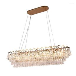 Pendant Lamps Postmodern Light Luxury Living Room Dining Glass Crystal Chandelier Porch Stairs Bedroom Project El Model Lamp
