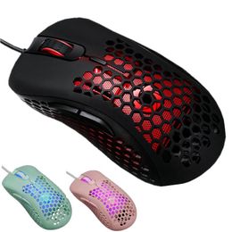 Mice Gaming Mouse For Computer Gamer Mouse For PC Laptop USB Wired Ergonomic Mause Kit 6 Key LED RGB Backlit Cute Hollow Light Mice