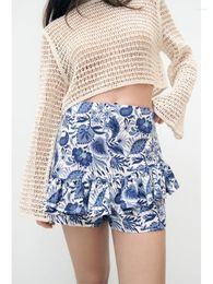 Women's Shorts Laminated Decorative Skorts Women High Waist Print Woman Fashion Summer Skirt For Casual Female