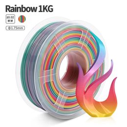 Scanning 3D Printer Rainbow PLA Filament 1.75mm 1kg 3D Printing Material rainbow color Filament 100% No Bubble