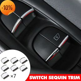 New 7Pcs/Set ABS Chrome Car Window Lifter Switch Button Cover Trim for Nissan X-trail Xtrail 2008 2009 2010 2011 2012 2013