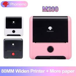 Printers Phomemo M200 75mm Portable Thermal Printer SelfAdhesive Label Printer 2600mAh Large Battery Capacity Machine for Office Home