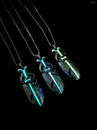 Pendant Necklaces Eagle Feather Sword Necklace Personality Fashion Nightclub Accessories Hip Hop Rock Street Jewelry Gifts For Brother