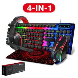 Cleaners 87ha 4in1 Gaming Keyboard Mouse Headset Combo 104 Keys Ergonomic Gamer Keyboard Game Mouse Gaming Stereo Headset Mouse Pad