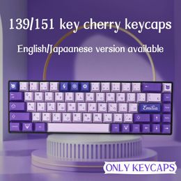 Keyboards 139 Keys Frost Witch The key cap Purple keycaps PBT material for GMK 61/68/84/87/96/980/104/108 Mechanical keyboard available