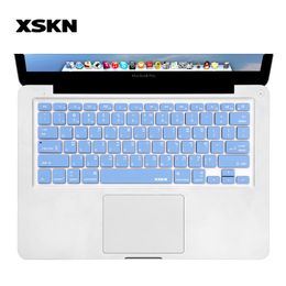 Covers XSKN Hebrew Isreal Language Blue Silicone Keyboard Cover Skin for Old Macbook Pro Air 13/15/17 Inch Keyboard