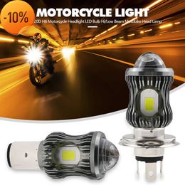 New Motorcycle Headlight LED BA20D H6 H4 Bulbs Hi Lo beam Moto LED Motorbike Headlight Lamp Dual Colour White 12V 3500M
