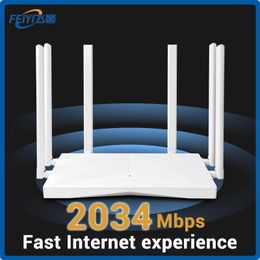 Routers FEIYI AC2100 Wifi Router Dual Band Gigabit 2.4G 5.0GHz 2034Mbps Wireless Router Wifi Repeater and 6 High Gain Antennas