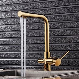 Kitchen Faucets Dual Function 3 Way Water Philtre 7 Colours Faucet Marble Pure Filler Taps Torneira