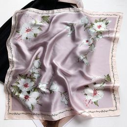 Scarves Spain Fashion Luxury Square Scarf Women Brand Lovely Floral Silk Shawls Lady Wraps Neck Snood Foulard Pashmina Stole 70 70Cm