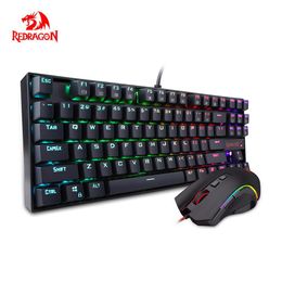 Combos USB Mice Keyboard Gamer Combo Wired Gaming Mouse 7200DPI RGB Backlight Computer Mechanical Keyboards 87 Keys for Desktop Laptop