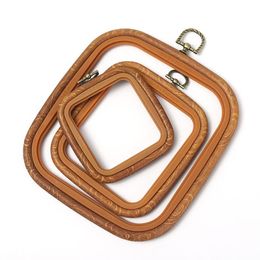 Sewing Notions & Tools Wooden Embroidery Hoops Frame Cross Stitch Hoop Ring Imitated Square Set Display DIY Needlecraft