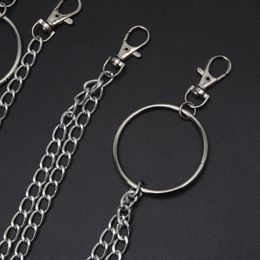 Keychains 2Pcs Cool Punk Wallet Belt Chain Pants Secure Travel Jewelry Y4QB