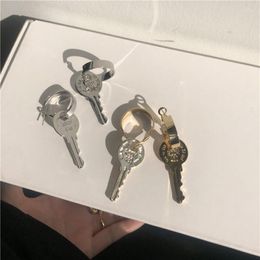 Hoop Earrings Zipper Style Chunky Key For Women 2023 Trend Vintage Metal Punk Gold Jewellery Mens 2 Ways Can Be Worn
