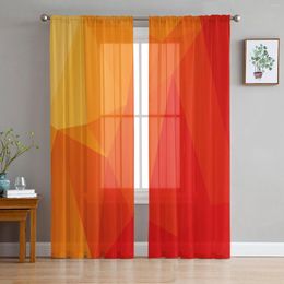 Curtain Polygon Orange Bedroom Voile Tulle Curtains El Home Decor Sheer For Living Room Chiffon Printed Drapes