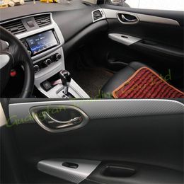 3D/5D Carbon Fibre Car Interior Cover Console Colour Stickers Decals Products Part Accessories For Nissan Sentra Sylphy 2016-2021