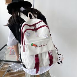 Storage Bags Women's Badge College Backpack Trendy Teenage Waterproof School Bag Lager Capacity Laptop Travel Female Nylon Backpacks