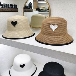 Wide Brim Hats Summer Wild Casual Straw Foldable Sun Gats For Women Beach Hat Fashion Vacation Protection Girl Cap Bucket 2023 Ide Oliv22