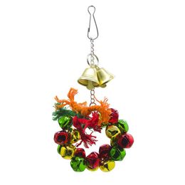 Other Bird Supplies Parrot Bell Wreath Hanging Ring Christmas Birds Chewing Cage Decor