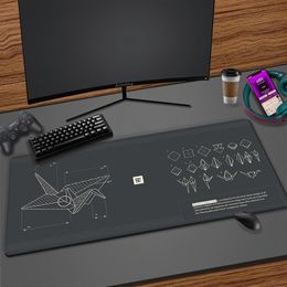 Rests Black Paper Crane Mouse Pad Anime Large Kawaii Accessories Laptop XL Gaming Keyboard Mousepad PC Gamer Laptop Carpet Desk Mat