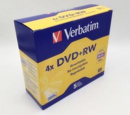 Discs Wholesale Verbatim DVD+RW Rewritable 4.7GB 4X 120Min 5pack