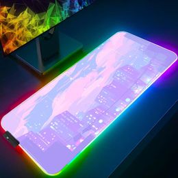 Pads RGB Sailor Moon Landscape Mouse Pad Anime Large PC Gamer Keyboard Desk Mat Gaming Accessories Carpet Kawaii Computer Table Mat